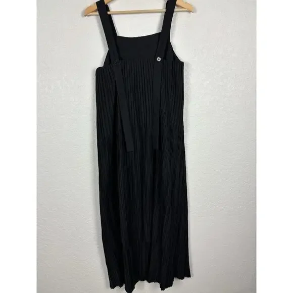 COS Women’s Maxi Dress Size 6 Black Pleated Minimalist Modern Cotton Blend Long - Picture 10 of 15